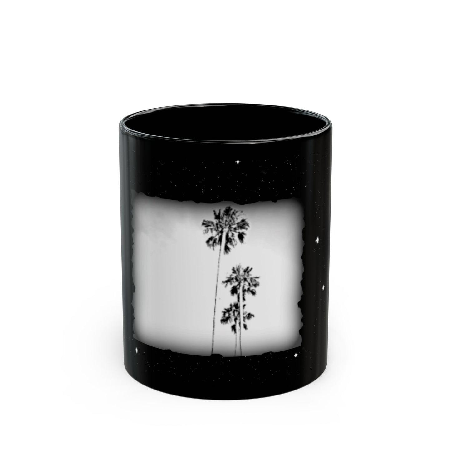 Stylish Black Mug with Palm Trees Design | Ideal Gift for Coffee Lovers, Home Decor, Minimalist Style, Birthday Present, Modern Aesthetic