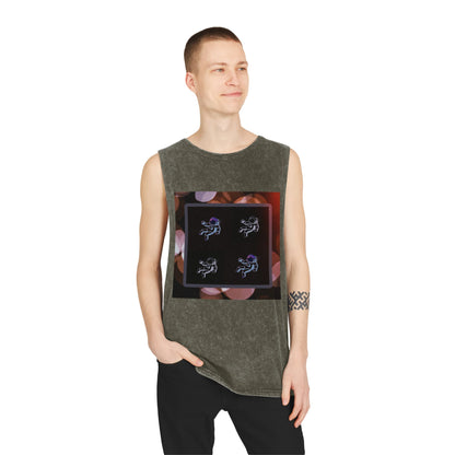 Stonewash Tank Top with Space Exploration Design