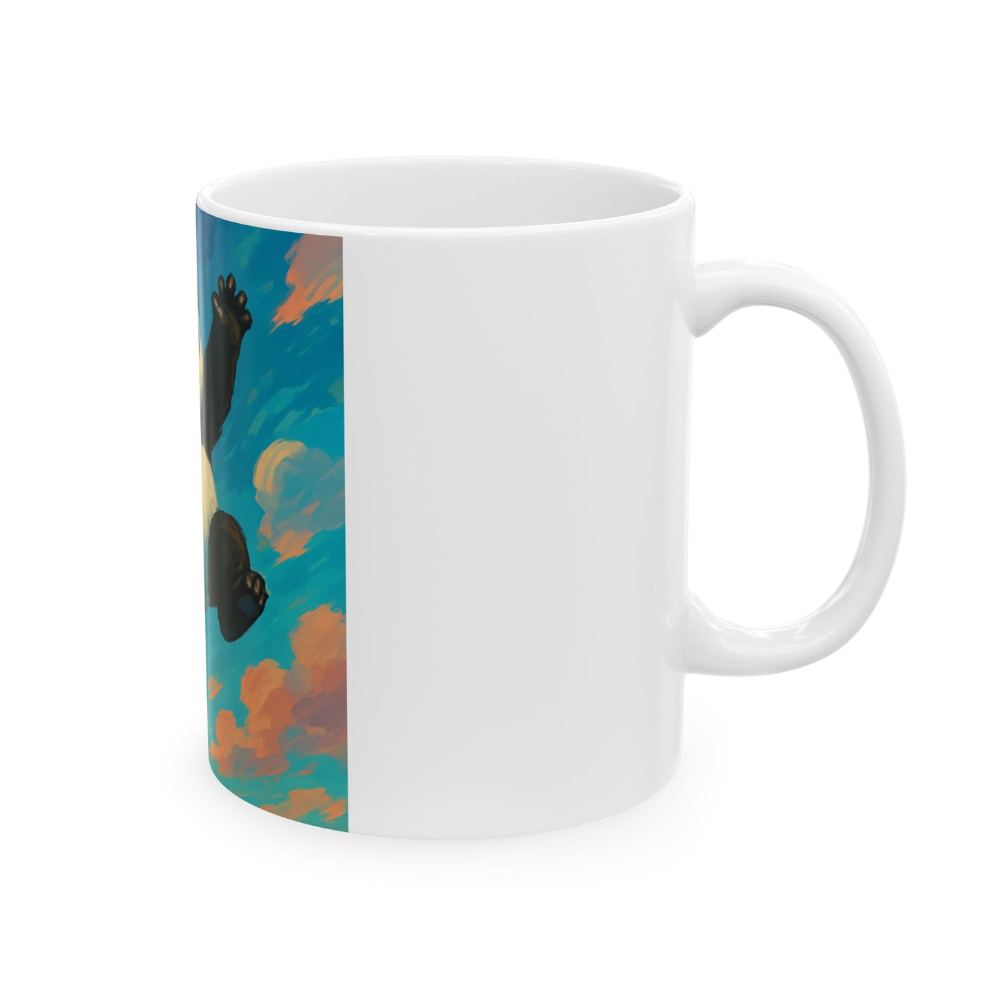 Whimsical Panda Ceramic Mug - Joyful Coffee Cup for Animal Lovers, Cute Gift for Birthdays, Fun Home Decor, Celebration Mug