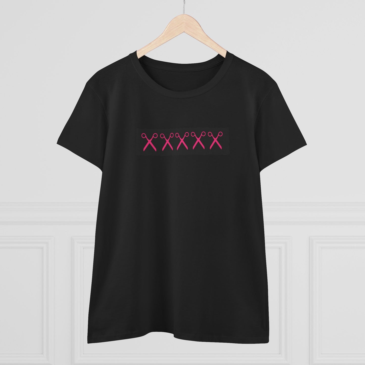 Women's Tee with Pink Scissors