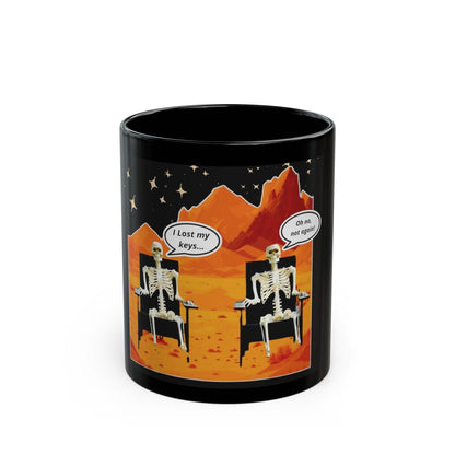Funny Skeleton Mug - "I Lost My Keys... Oh No, Not Again!" - Gift for Halloween, Humor, Office, Coffee Lover, Unique Decor