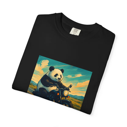 Panda Motorcycle T-Shirt, Funny Gift, Animal Lover Apparel, Casual Wear, Unique Graphic Tee