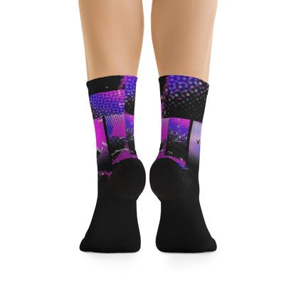 Vibrant Vibe Socks, Recycled Poly Socks for Eco-Friendly Fashion, Gift for Her, Trendy Streetwear Accessory, Festival Apparel