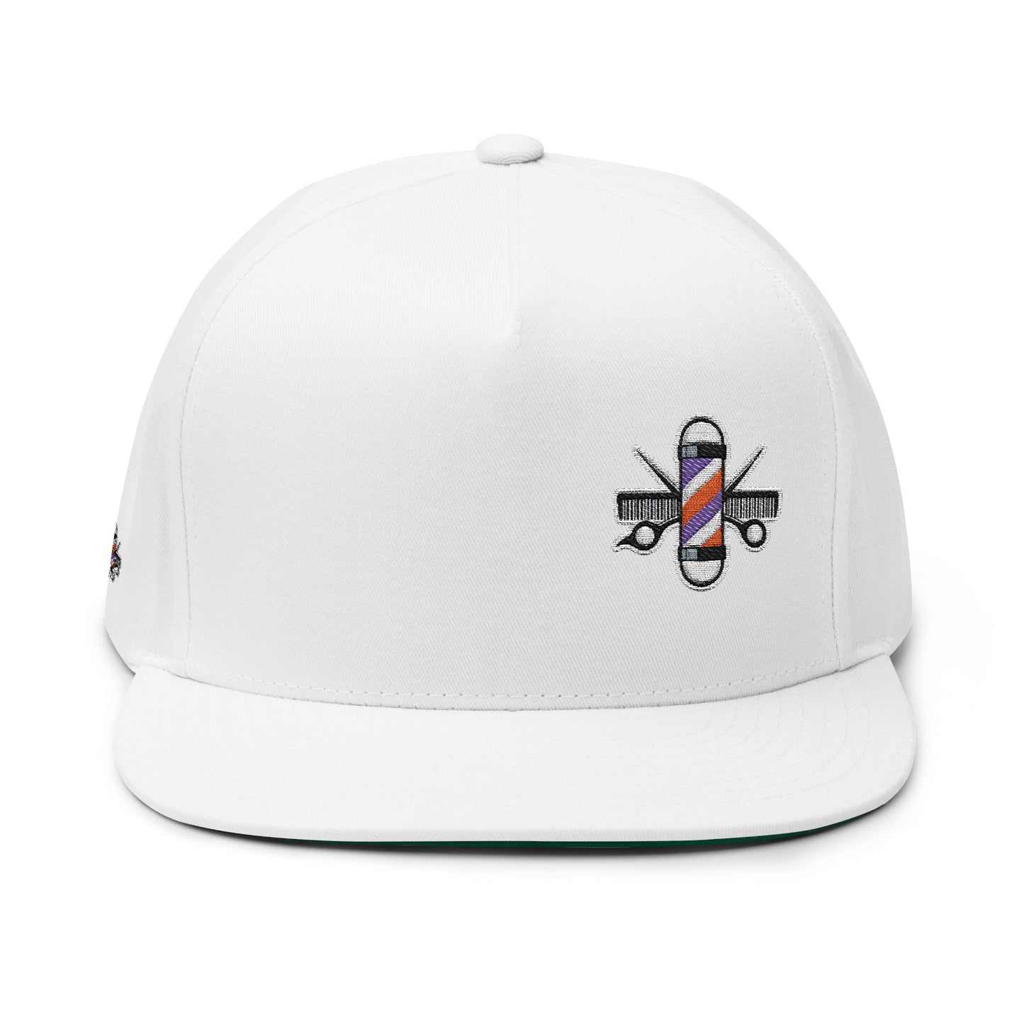 Stylish Embroidered Flat Bill Cap for Trendsetters, Adjustable Snapback