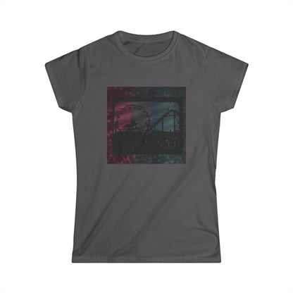 Women's Graphic Tee with Rollercoaster Design