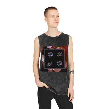 Stonewash Tank Top with Space Exploration Design