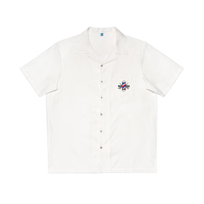 Barber Shirt with Barber Pole, Scissor and Comb logo