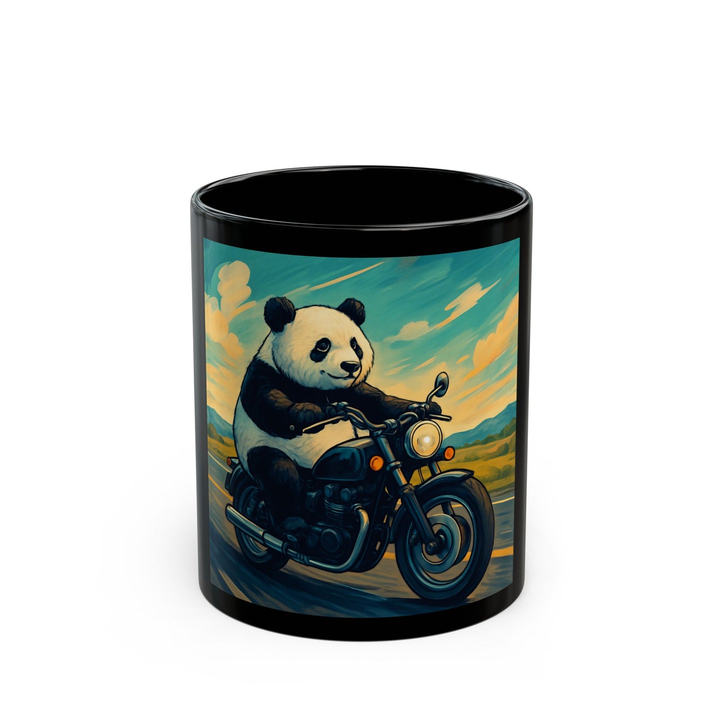 Panda Motorcycle Mug | Cute Animal Coffee Cup, Gift for Bikers, Coffee Lovers, Animal Lovers, Unique Kitchen Decor