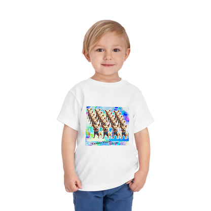 Rainbow Giraffe Toddler Tee for Playful Kids, Cute Gift, Toddler Apparel, Birthday Outfit, Colorful Kids Clothing