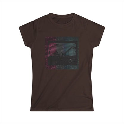Women's Graphic Tee with Rollercoaster Design
