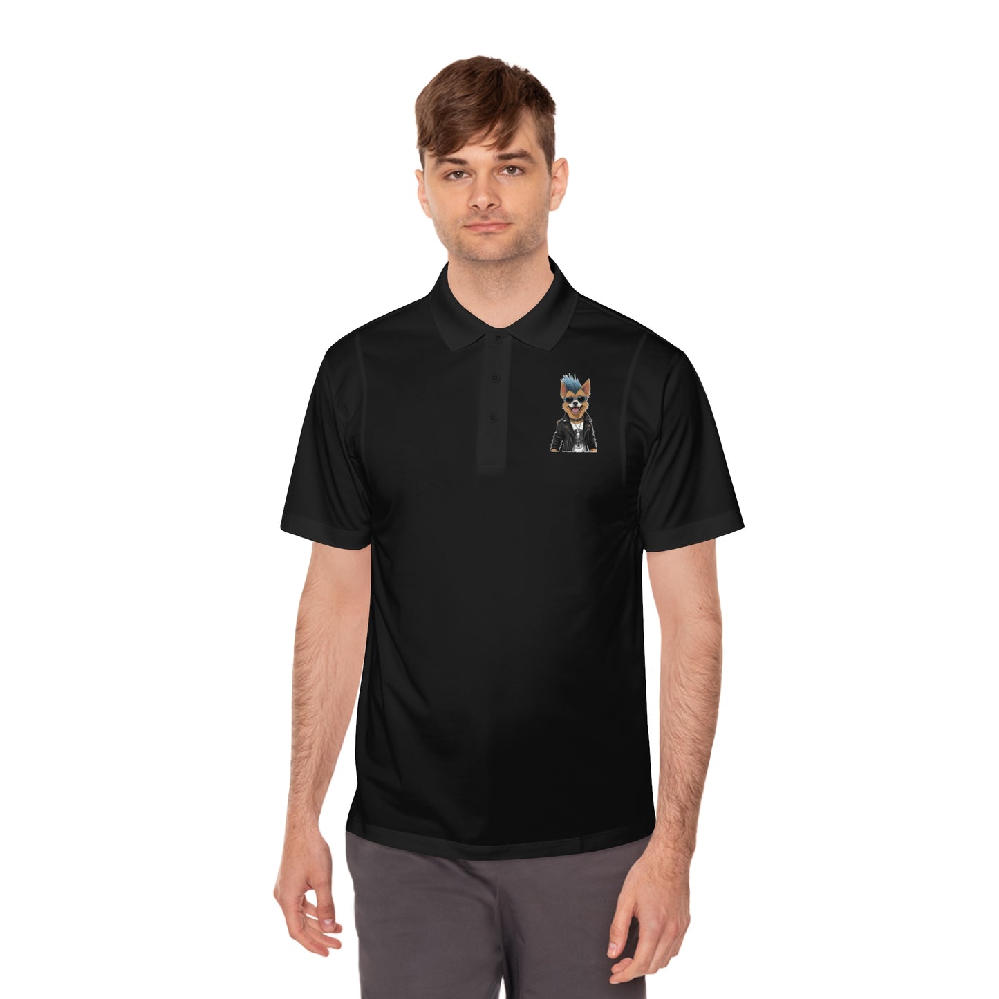 Sport Polo Shirt with Cool Dog Design