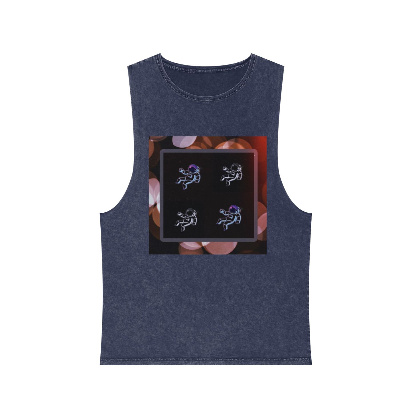 Stonewash Tank Top with Space Exploration Design