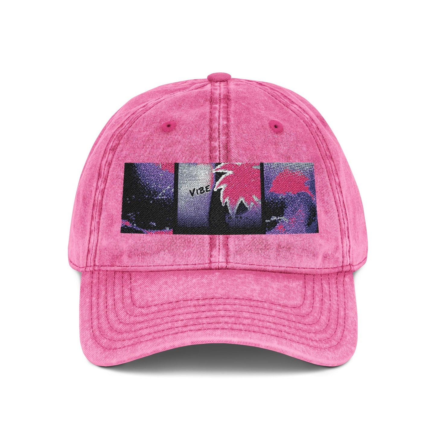 Vintage Embroidered Cap with 'VIBE' Design