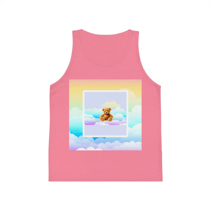 Whimsical Kid's Jersey Tank Top with Bear Design, Summer Wear, Playtime Apparel, Gift for Kids, Cute Kids Clothing