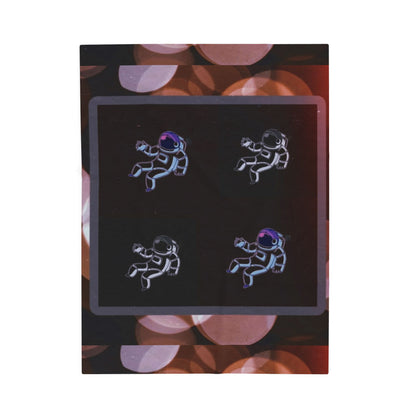 Astronaut Orbit Chasers Themed Velveteen Plush Blanket | Cozy Space Decor, Gift for Astronaut Lovers, Soft Throw for All Occasions