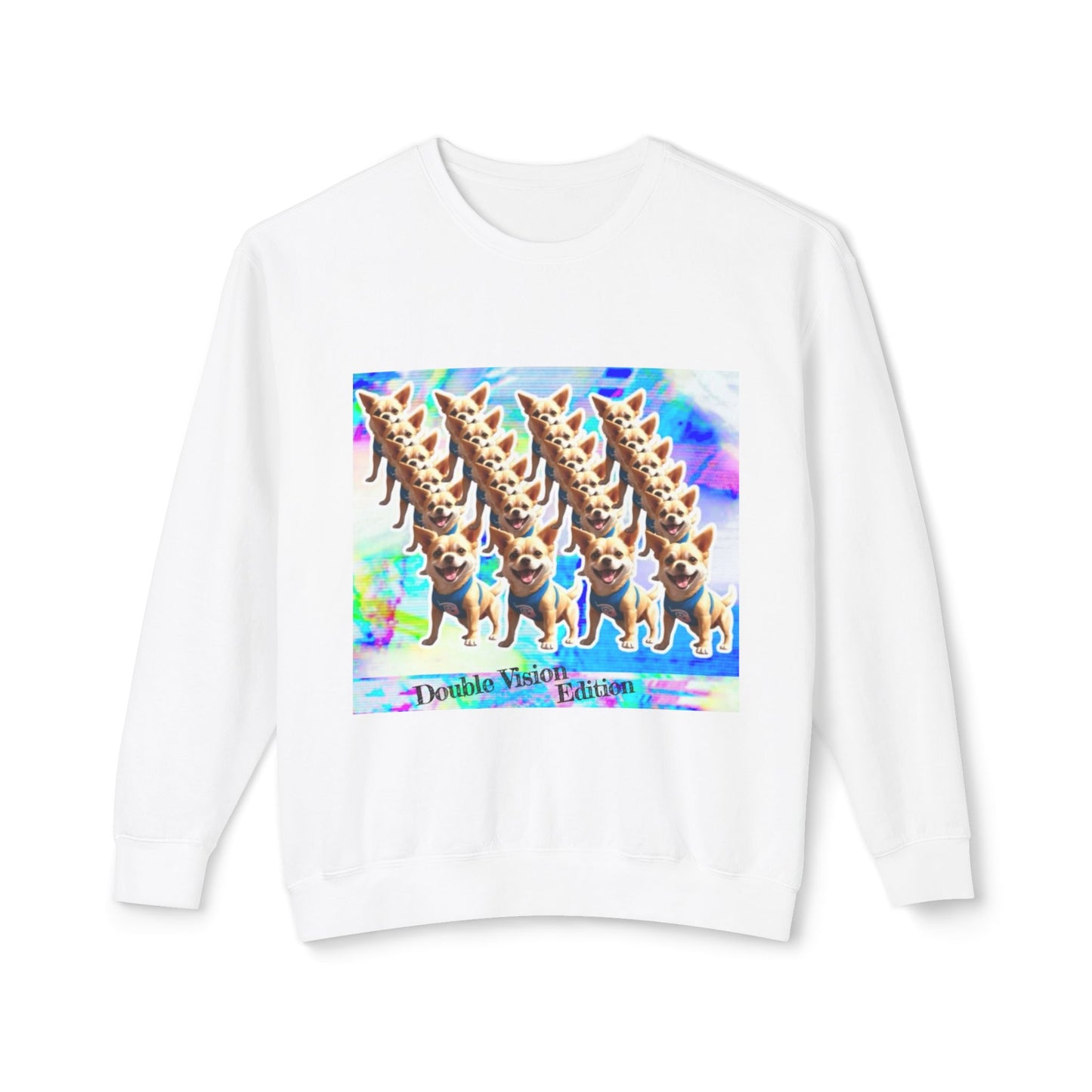 Vibrant Dog Print Crewneck Sweatshirt - Fun, Unisex Lightweight Pullover, Casual Wear, Pet Lover Gift, Unique Party Apparel, Cozy [...]