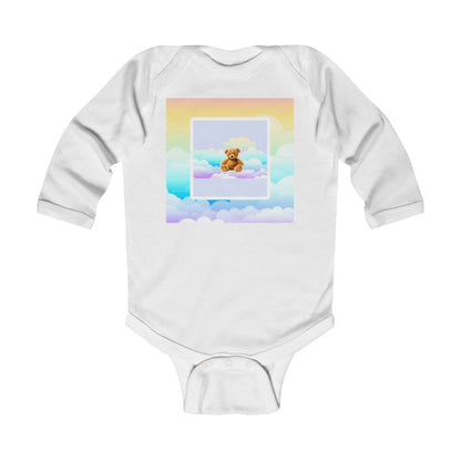Adorable Cloud Bear Infant Long Sleeve Bodysuit, Cute Baby Onesie, Baby Shower Gift, Birthday Outfit, Cozy Infantwear
