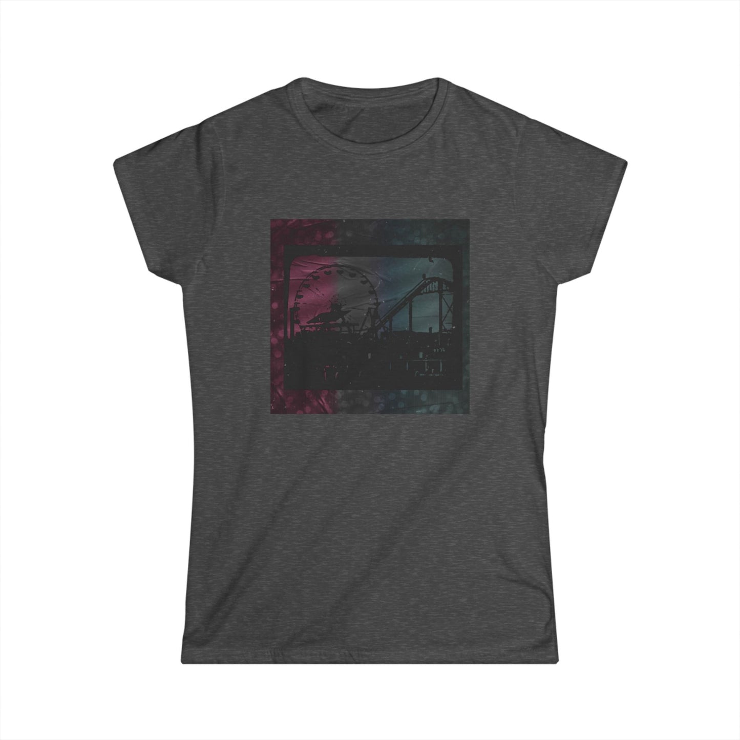 Women's Graphic Tee with Rollercoaster Design
