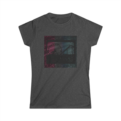 Women's Graphic Tee with Rollercoaster Design