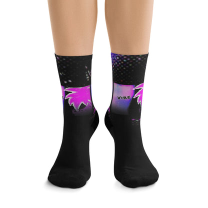 Vibrant Vibe Socks, Recycled Poly Socks for Eco-Friendly Fashion, Gift for Her, Trendy Streetwear Accessory, Festival Apparel