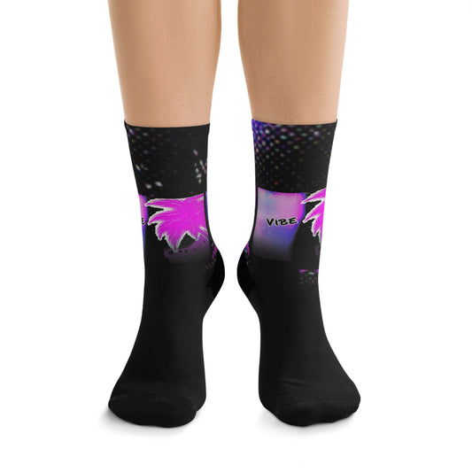 Vibrant Vibe Socks, Recycled Poly Socks for Eco-Friendly Fashion, Gift for Her, Trendy Streetwear Accessory, Festival Apparel