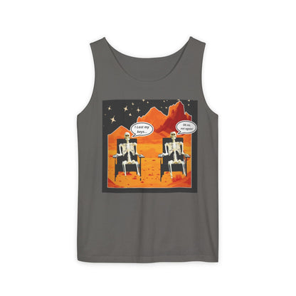 Chillin' Skeletons Tank Top - Fun Summer Vibes, Unisex Relaxed Fit, Perfect for Beach Days, Halloween Parties, and Everyday Wear