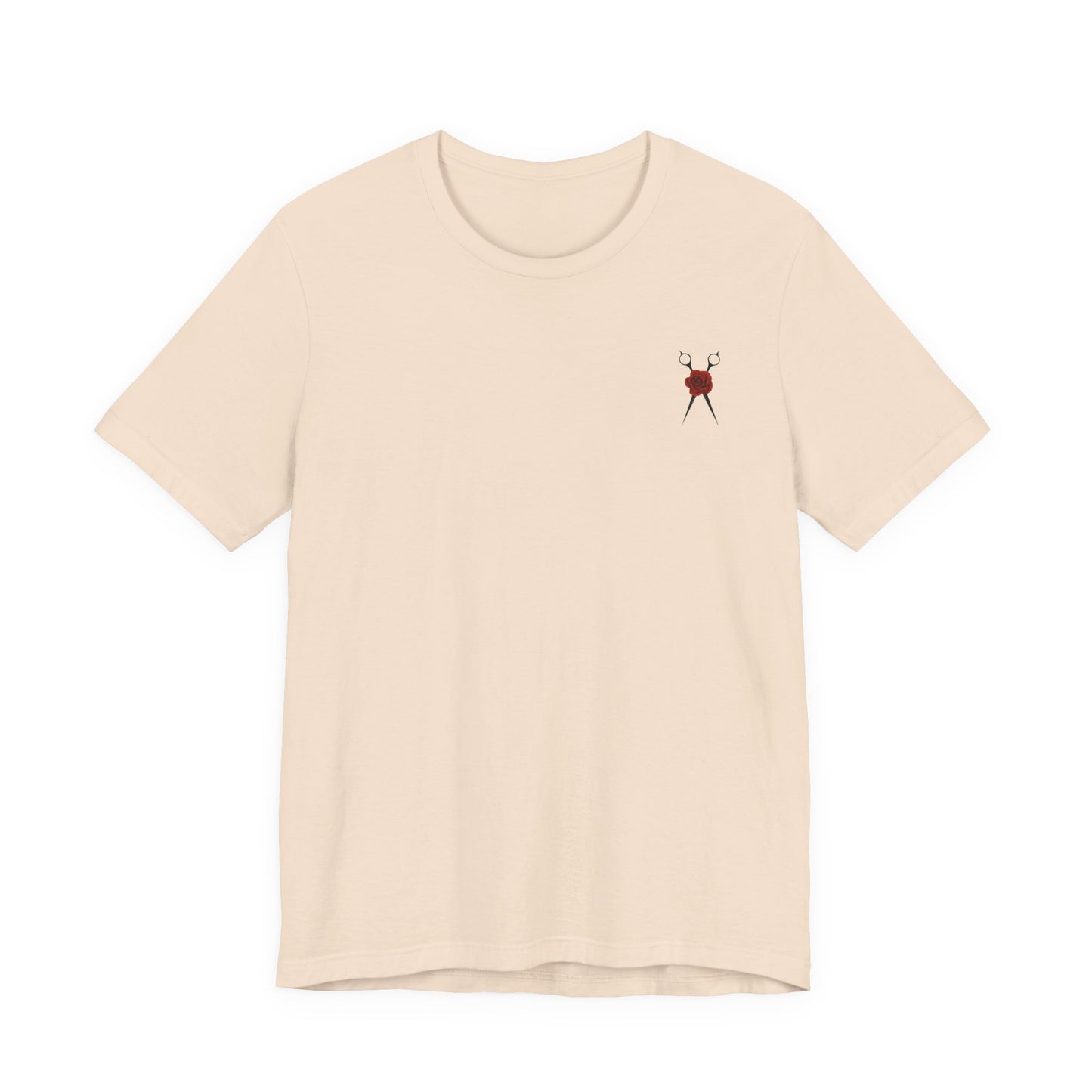 Jersey Short Sleeve Tee Scissor with Flower
