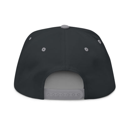 Stylish Embroidered Flat Bill Cap for Trendsetters, Adjustable Snapback