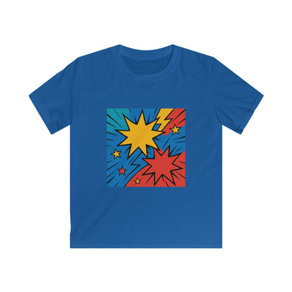 Kids Graphic Tee with Colorful Comic Explosion Design, Playful Kids Shirt, Fun Summer Wear, Birthday Gift, Vibrant Gift for Kids