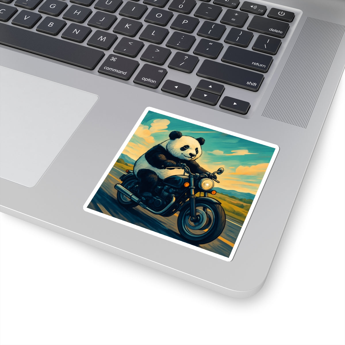 Panda Biker Kiss-Cut Stickers | Fun Motorcycle Decor, Cute Animal Gifts, Laptop Stickers, Kids Room Wall Art, Unique Party Favors