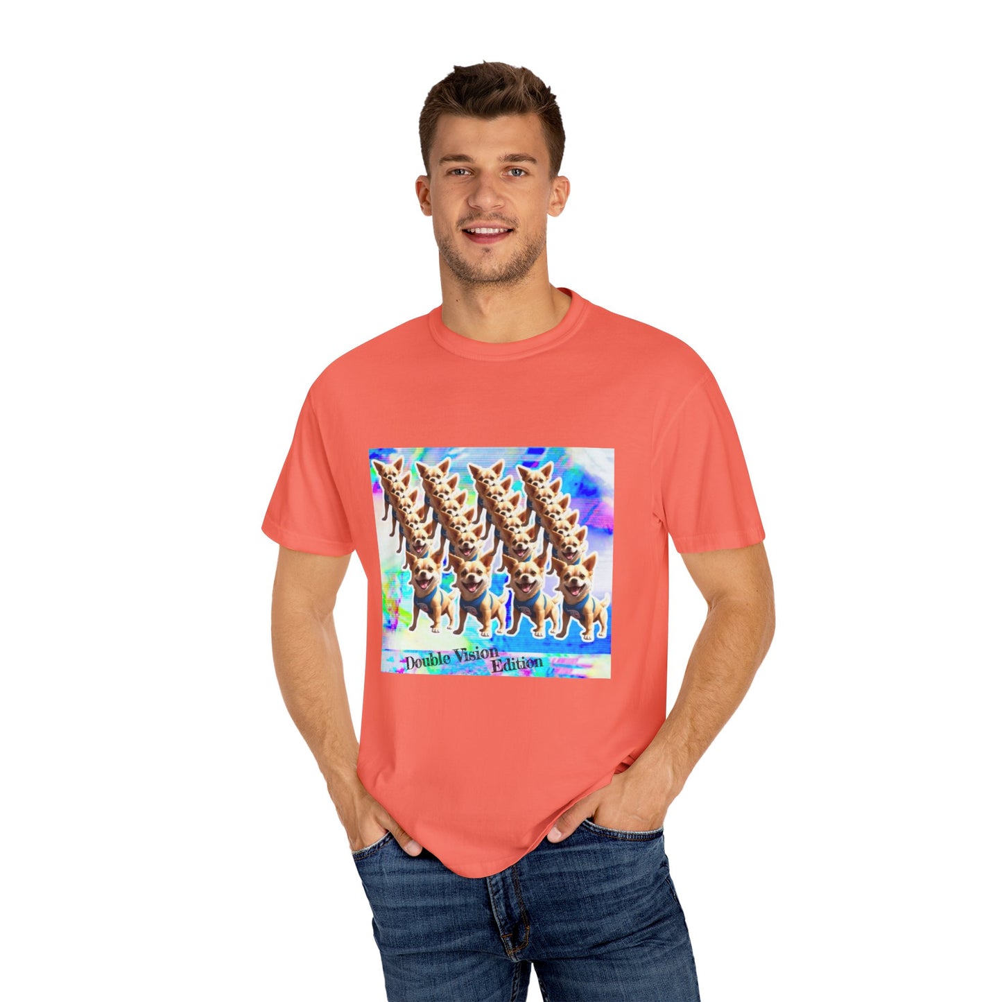 Vibrant Dog Lover Unisex T-shirt | Casual Wear, Pet-Themed Gift, Unique Graphic Tee, Fun Gift for Dog Owners, Colorful Art Shirt