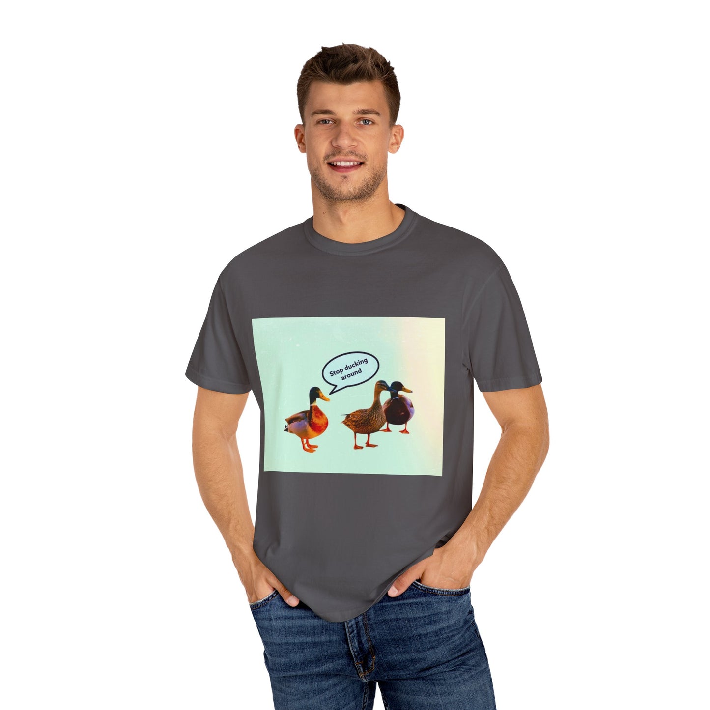 Quirky Duck Conversation T-shirt, Fun Graphic Tee